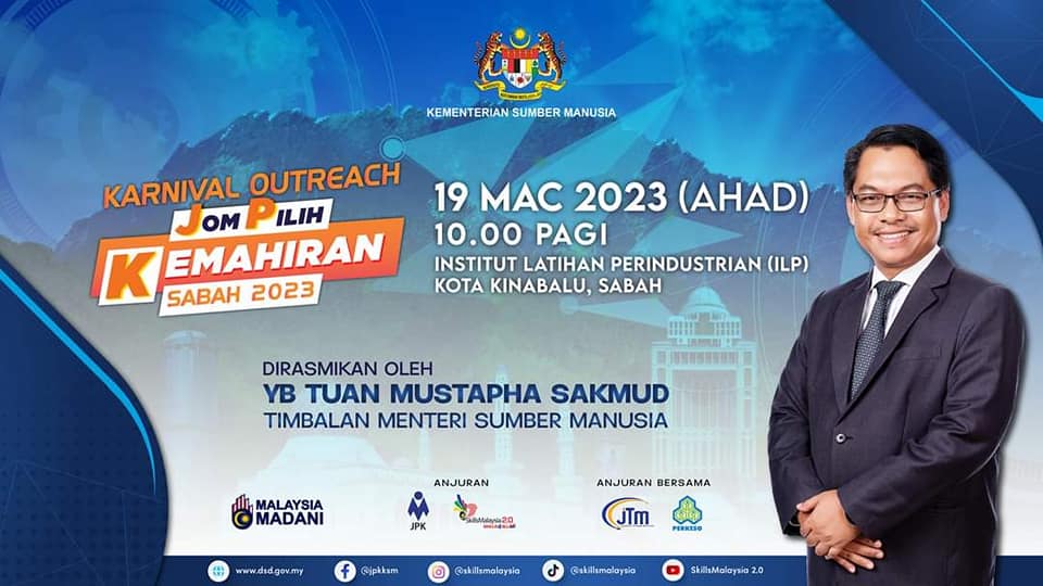 Program Karnival Outreach Jom Pilih Kemahiran peringkat negeri Sabah 2023 di ILP Kota Kinabalu