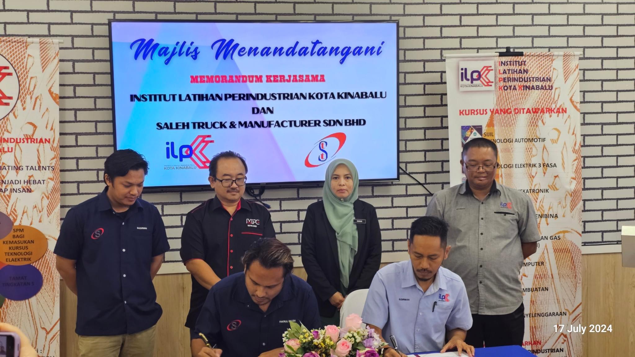 Launch Ceremony of the Industry in Academia (ADi) MPC/JPK and Signing of the Memorandum of Cooperation Between ILP Kota Kinabalu and Saleh Truck & Trailer Manufacture Sdn. Bhd.